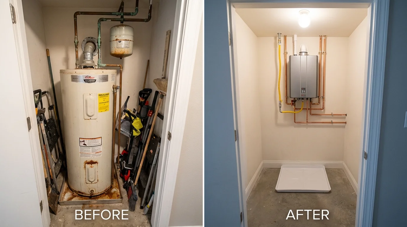 Tank water heater versus wall-mounted tankless unit comparison for Lihue, HI homeowners
